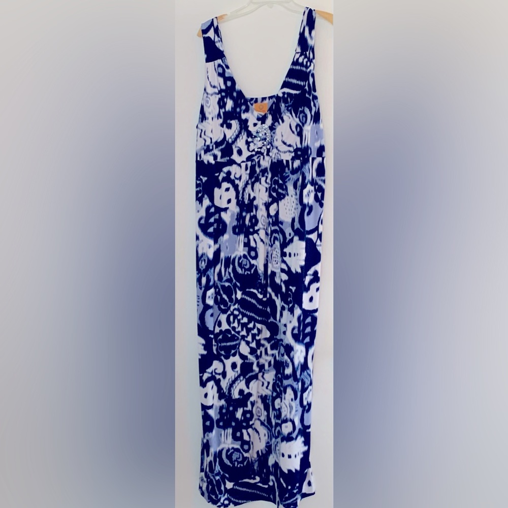 Blue and White Maxi